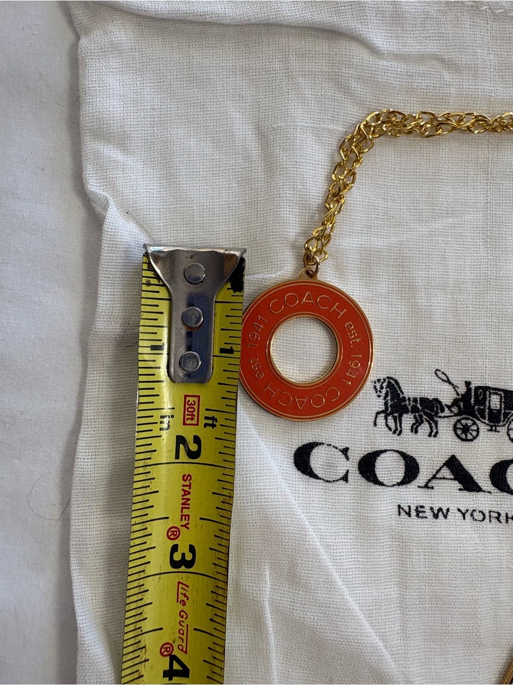 Coach Logo Gold Tone Necklace Set with Orange and Purple Accent - Picture 9 of 11